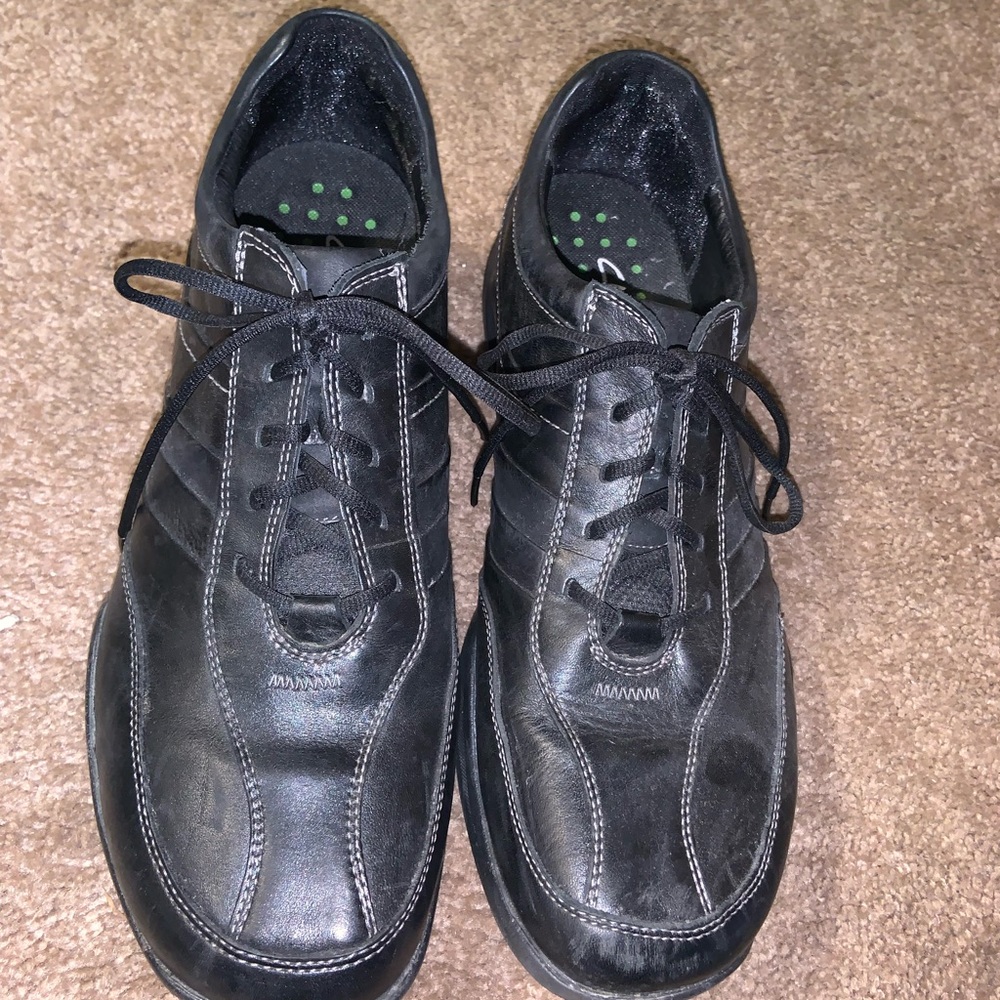 EUC Men’s Clarks Wave Black Leather Shoes; Size: 13M